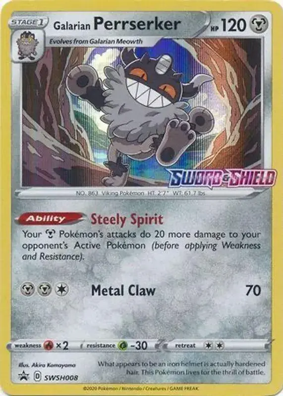Galarian Perrserker - Pokemon Sword & Shield Promos #SWSH008