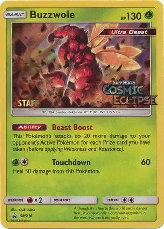 Buzzwole [Staff] - Pokemon Prerelease & Staff Promos #SM218