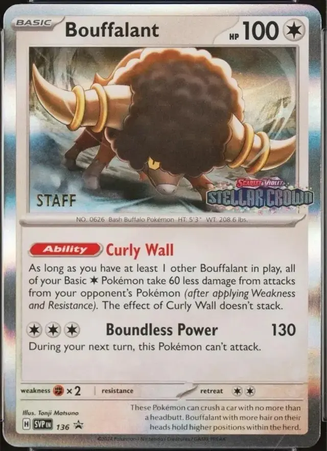 Bouffalant [Staff] - Pokemon Prerelease & Staff Promos #136