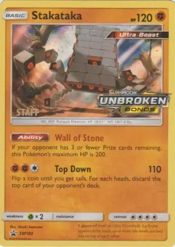 Stakataka [Staff] - Pokemon Prerelease & Staff Promos #SM180
