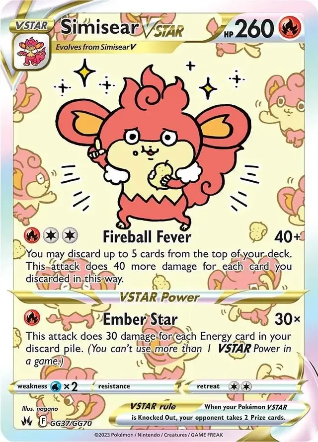 Simisear VSTAR - Pokemon Crown Zenith #GG37