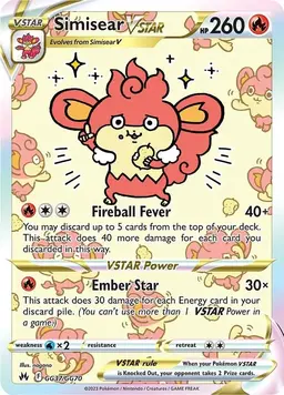 Simisear VSTAR GG37 - Pokemon Crown Zenith