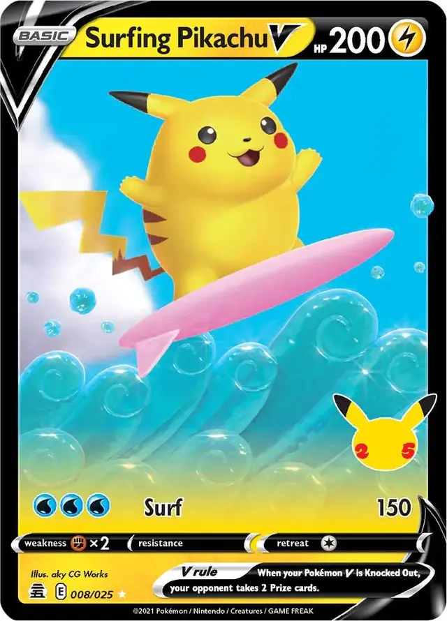 Surfing Pikachu V - Pokemon Celebrations #8
