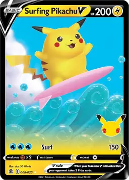 Surfing Pikachu V 8 - Pokemon Celebrations
