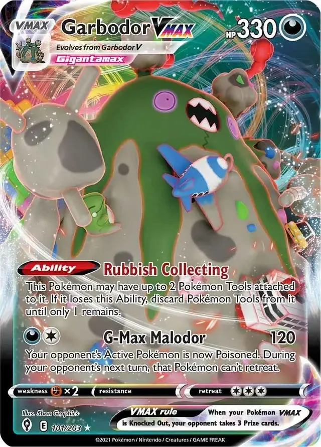 Garbodor VMAX - Pokemon Evolving Skies #101
