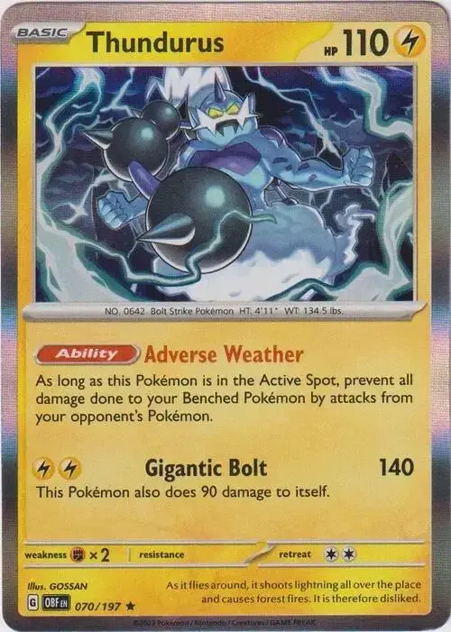 Thundurus [Holo] - Pokemon Obsidian Flames #70