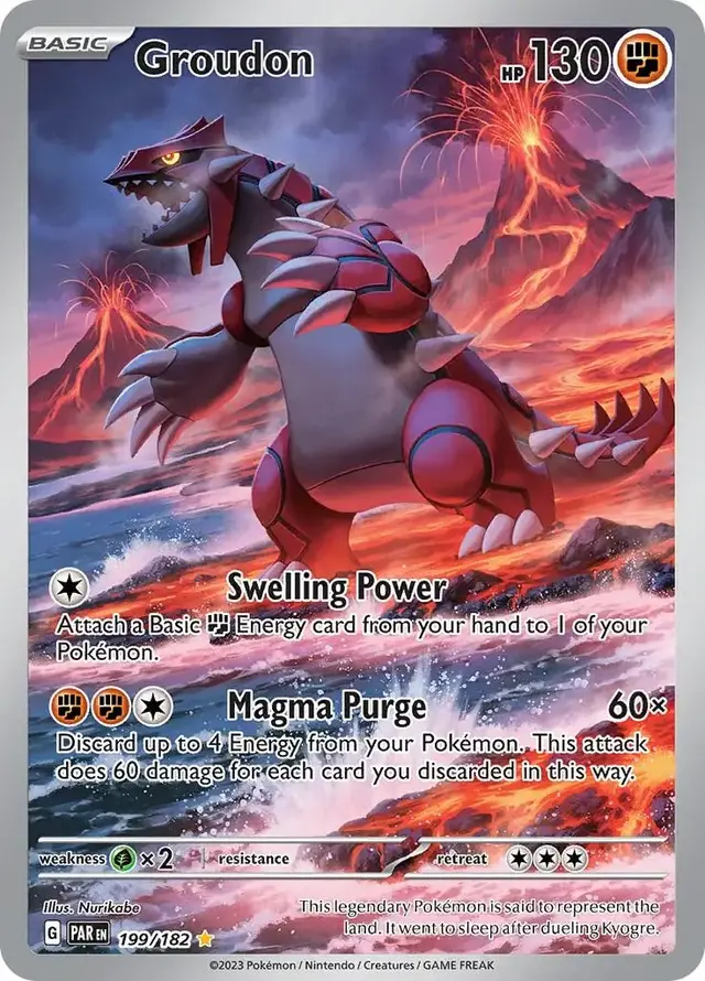 Pokemon Paradox Rift set - most valuable card artwork (Groudon)