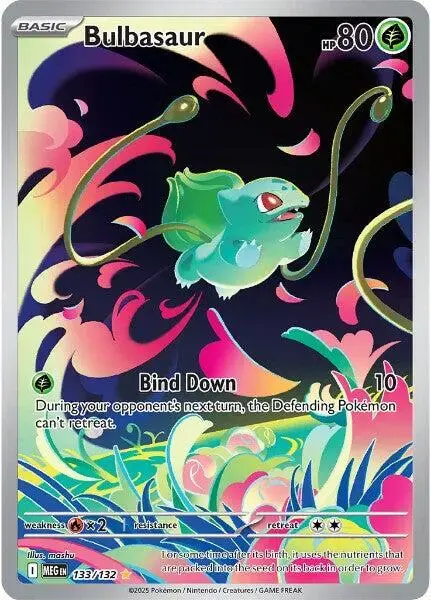 bulbasaur pokemon card holographic - 166/165 - Pokemon 151 - Illustration Rare Easy to Apply Pokemon TCG: Bulbasaur 001/165 Reverse