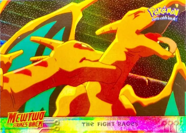 Fight Rages [Rainbow Foil] - Pokemon 1999 Topps Movie #35