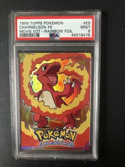 Charmeleon [Rainbow Foil] #E5 - Pokemon 1999 Topps Movie Evolution