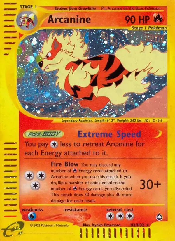 Arcanine - Pokemon Aquapolis #H2