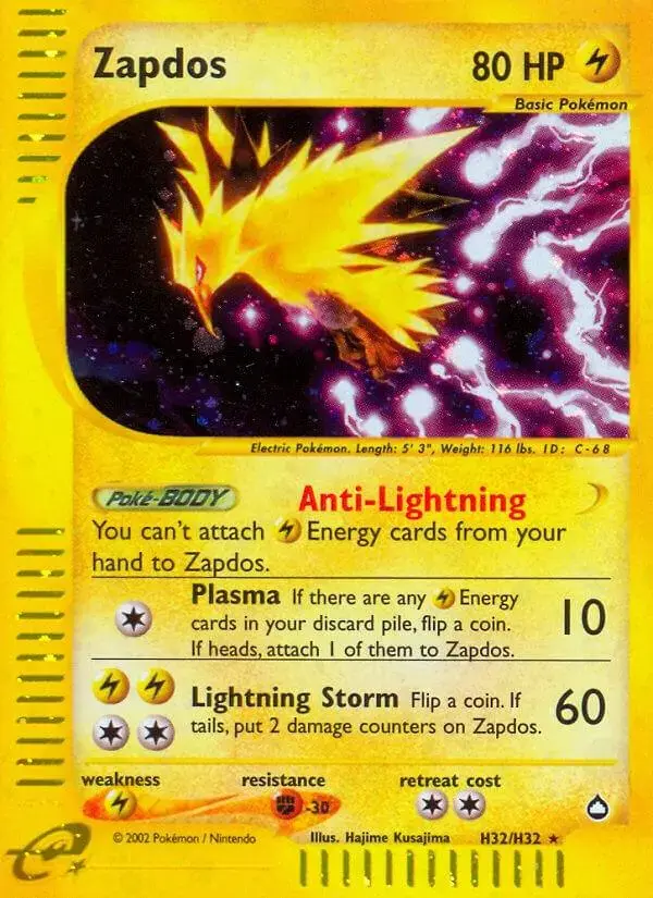 Zapdos - Pokemon Aquapolis #H32