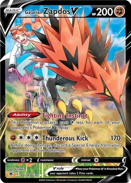 Galarian Zapdos V TG19 - Pokemon Astral Radiance