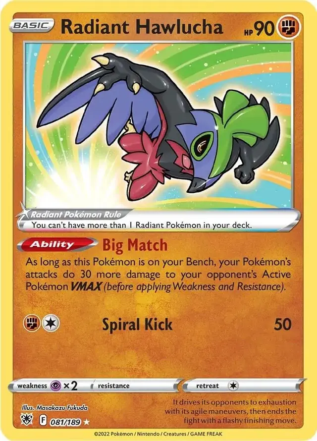 Radiant Hawlucha - Pokemon Astral Radiance #81