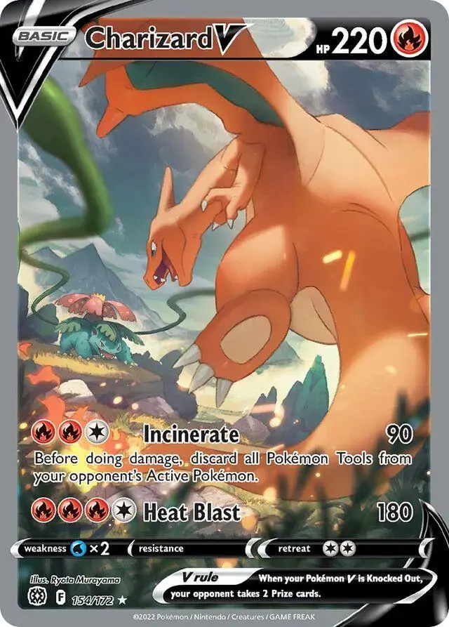 Pokemon Brilliant Stars set - most valuable card artwork (Charizard V)