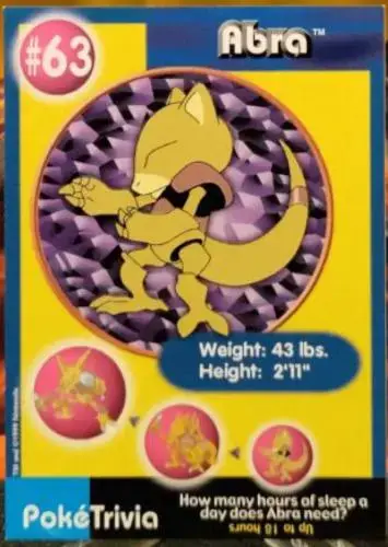 Abra - Pokemon Burger King #63