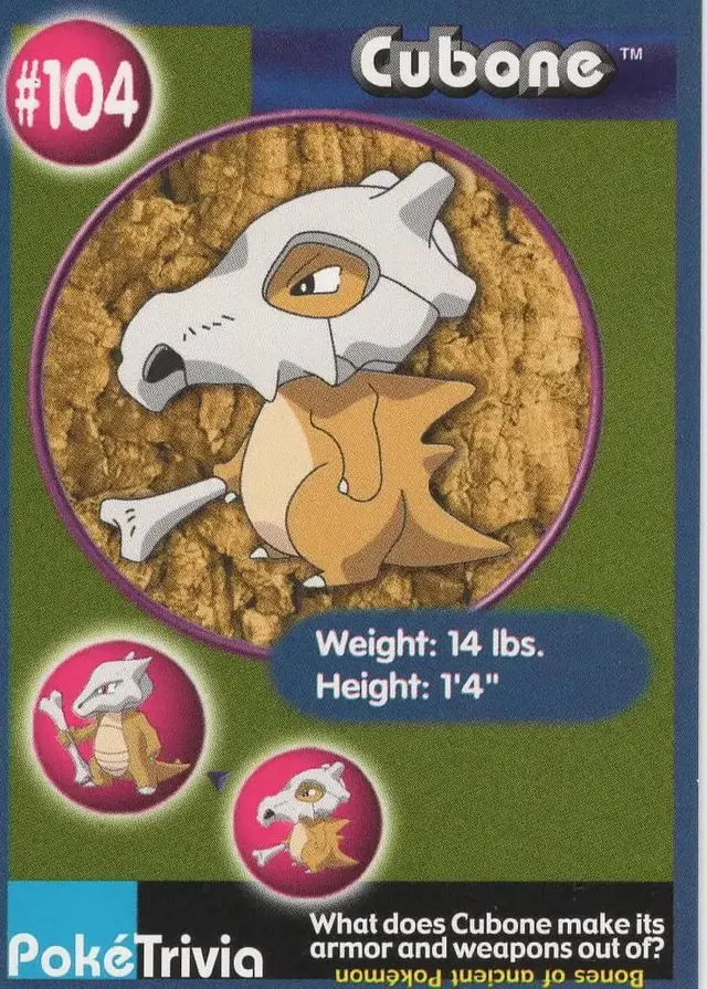 Cubone - Pokemon Burger King #104