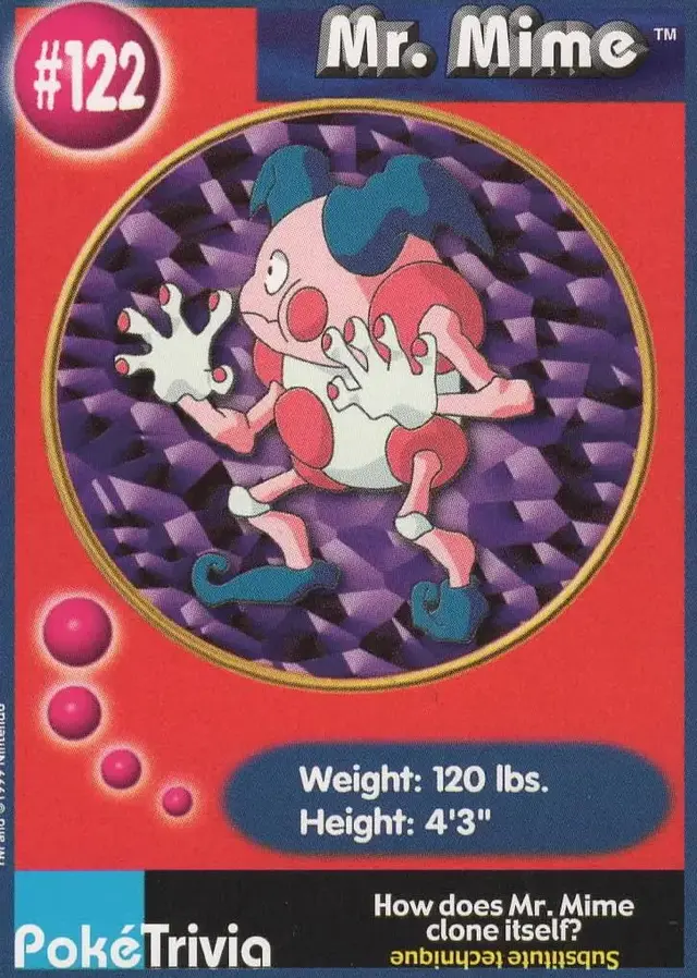 Mr. Mime - Pokemon Burger King #122