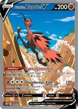 Galarian Zapdos V 174 - Pokemon Chilling Reign