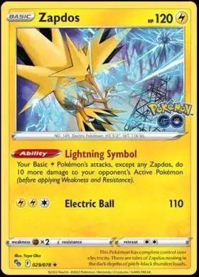 Zapdos [Holo] - Pokemon Go #29