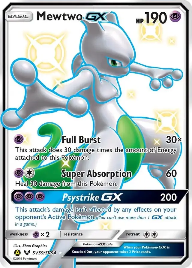 Mewtwo GX - Pokemon Hidden Fates #SV59