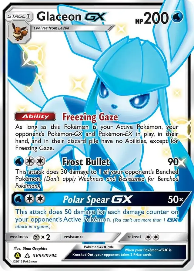 Glaceon GX - Pokemon Hidden Fates #SV55