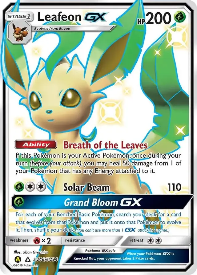 Leafeon GX - Pokemon Hidden Fates #SV46
