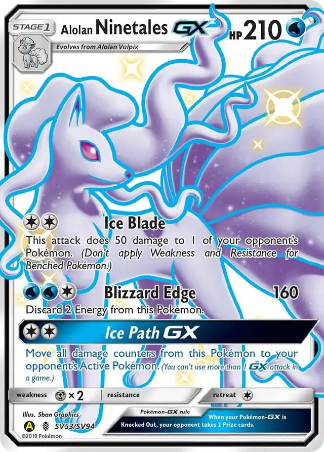 Alolan Ninetales GX - Pokemon Hidden Fates #SV53