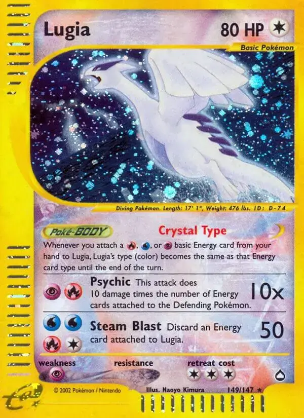Pokemon Aquapolis set - most valuable card artwork (Lugia)