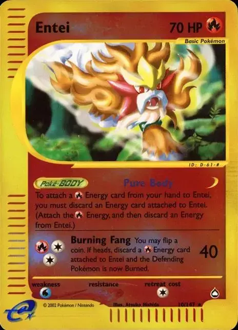 Entei [Reverse Holo] - Pokemon Aquapolis #10