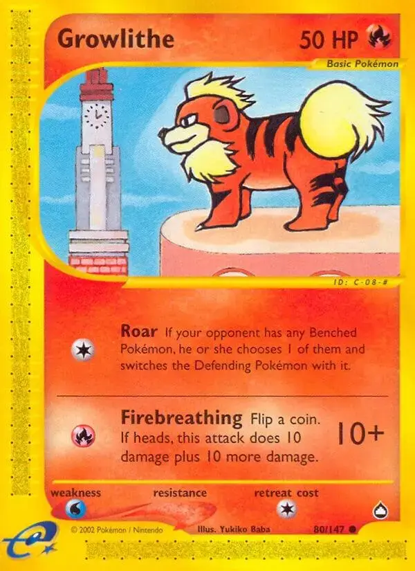 Growlithe - Pokemon Aquapolis #80