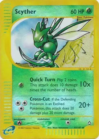 Scyther [Reverse Holo] - Pokemon Aquapolis #57