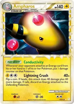 Ampharos Prime 105 - Pokemon HeartGold & SoulSilver