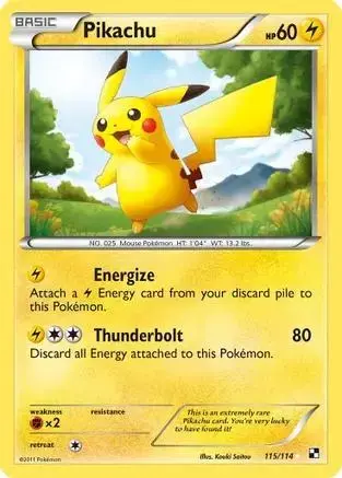 Pokemon Black & White set - most valuable card artwork (Pikachu)