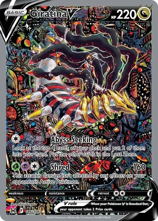 Pokemon Lost Origin set - most valuable card artwork (Giratina V)