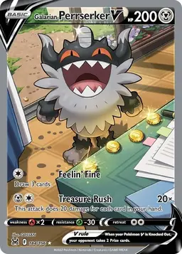 Galarian Perrserker V 184 - Pokemon Lost Origin