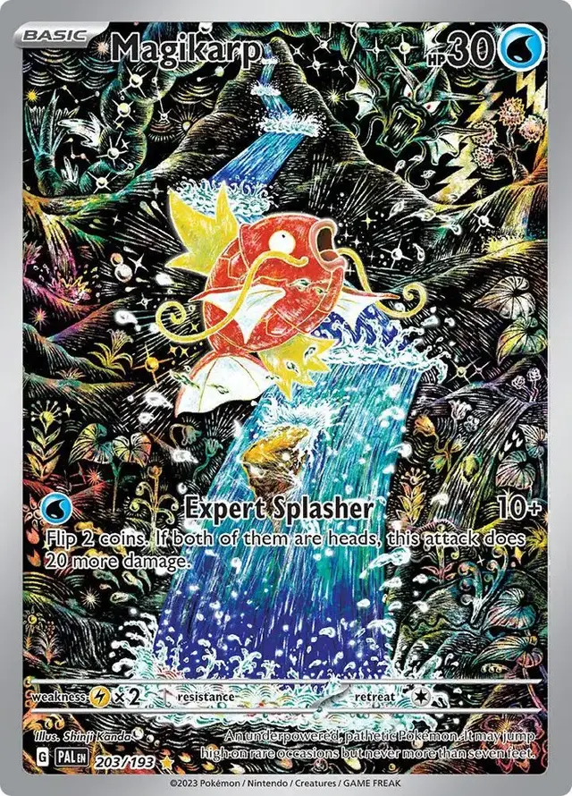 Pokemon Paldea Evolved set - most valuable card artwork (Magikarp)