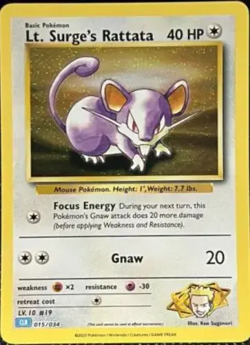 LT. Surge's Rattata - Pokemon TCG Classic: Blastoise Deck #15