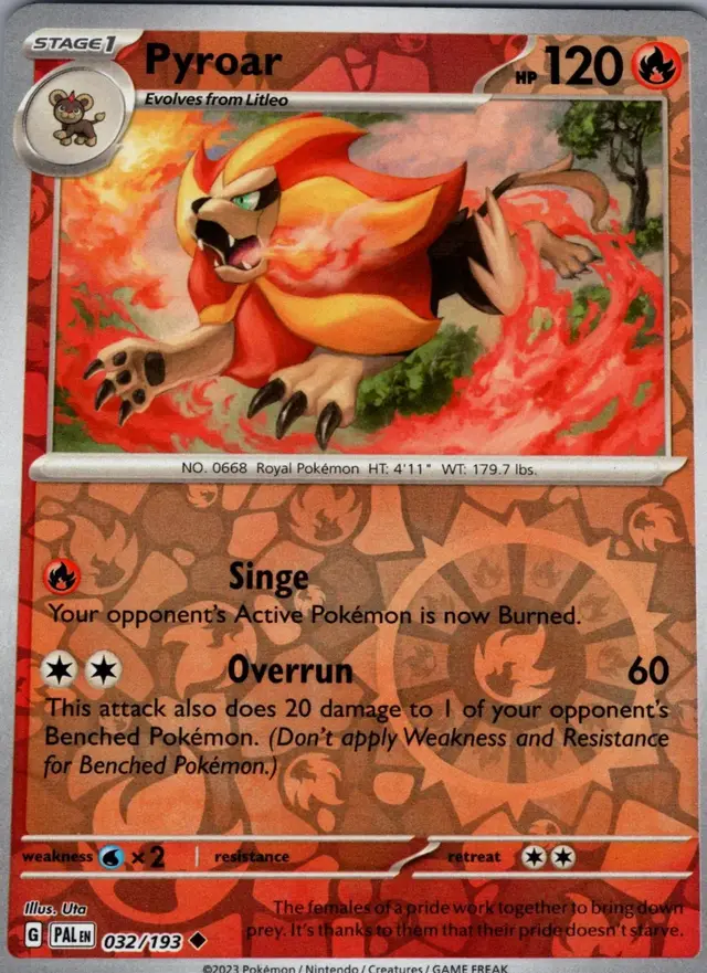 Pyroar [Reverse Holo] - Pokemon Paldea Evolved #32