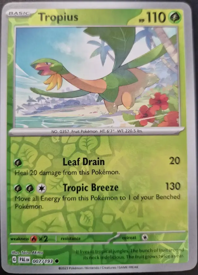 Tropius [Reverse Holo] - Pokemon Paldea Evolved #7