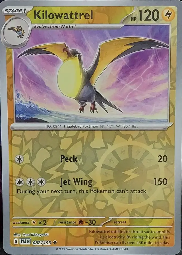 Kilowattrel [Reverse Holo] - Pokemon Paldea Evolved #82