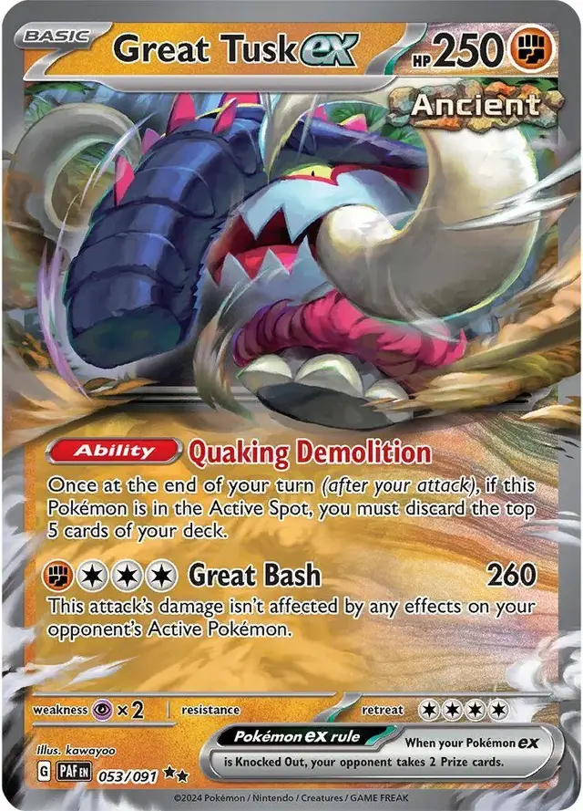 Great Tusk ex - Pokemon Paldean Fates #53