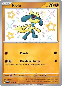 Riolu 173 - Pokemon Paldean Fates