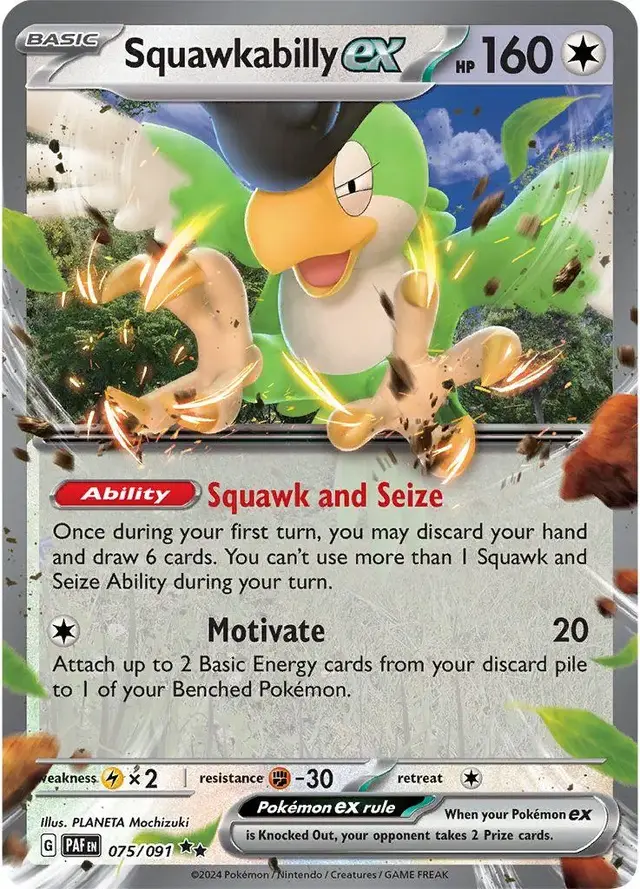 Squawkabilly ex - Pokemon Paldean Fates #75