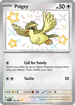 Pidgey 196 - Pokemon Paldean Fates