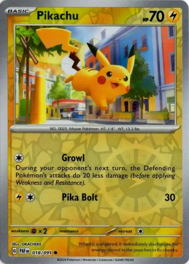 Pikachu [Reverse Holo] - Pokemon Paldean Fates #18
