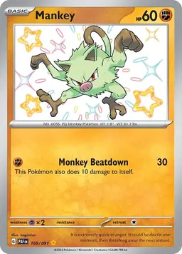 Mankey 169 - Pokemon Paldean Fates