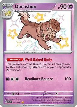 Dachsbun 161 - Pokemon Paldean Fates