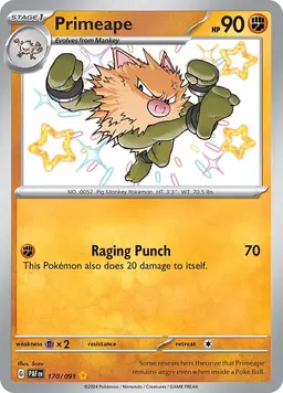 Primeape 170 - Pokemon Paldean Fates
