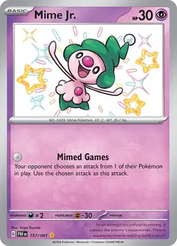 Mime Jr 157 - Pokemon Paldean Fates